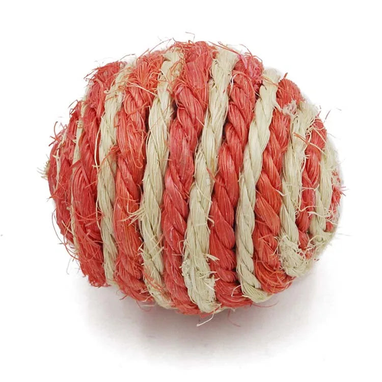 5pcs Cat Sisal Rope Ball Teaser Scratch Chew Toy Pet