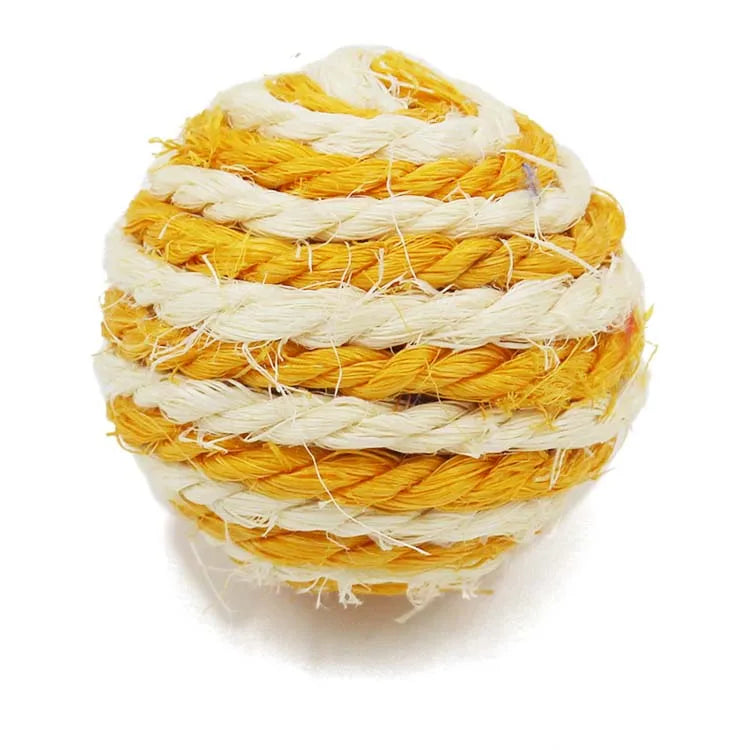 5pcs Cat Sisal Rope Ball Teaser Scratch Chew Toy Pet