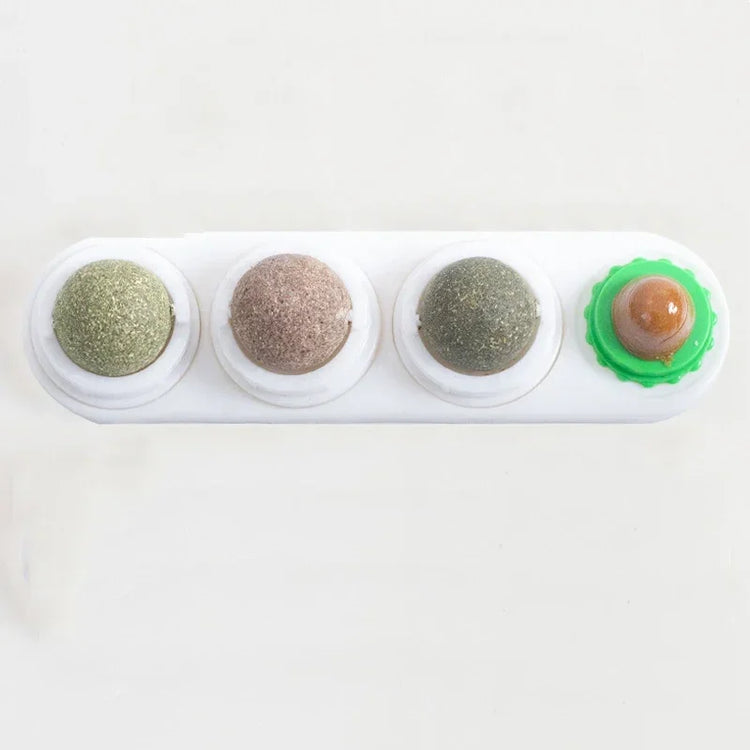 4in1 Rotating Catnip Silvervine Ball Teeth Cleaning Toy Safe