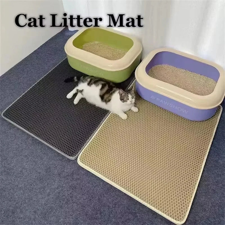Double Layer Cat Litter Mat Waterproof Toilet Rug