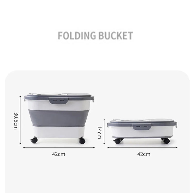 Collapsible Cat Dog Food Storage Container Airtight Box