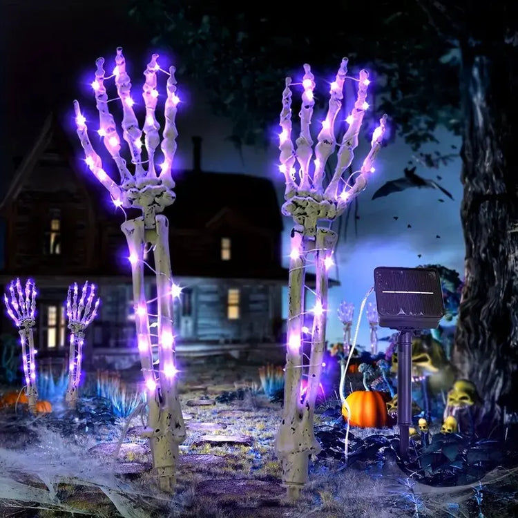 2PC Halloween Solar Garden Lights Outdoor Waterproof Ghost Hand LED Stake Lights Horror Atmosphere Decoration Lamp For Festival