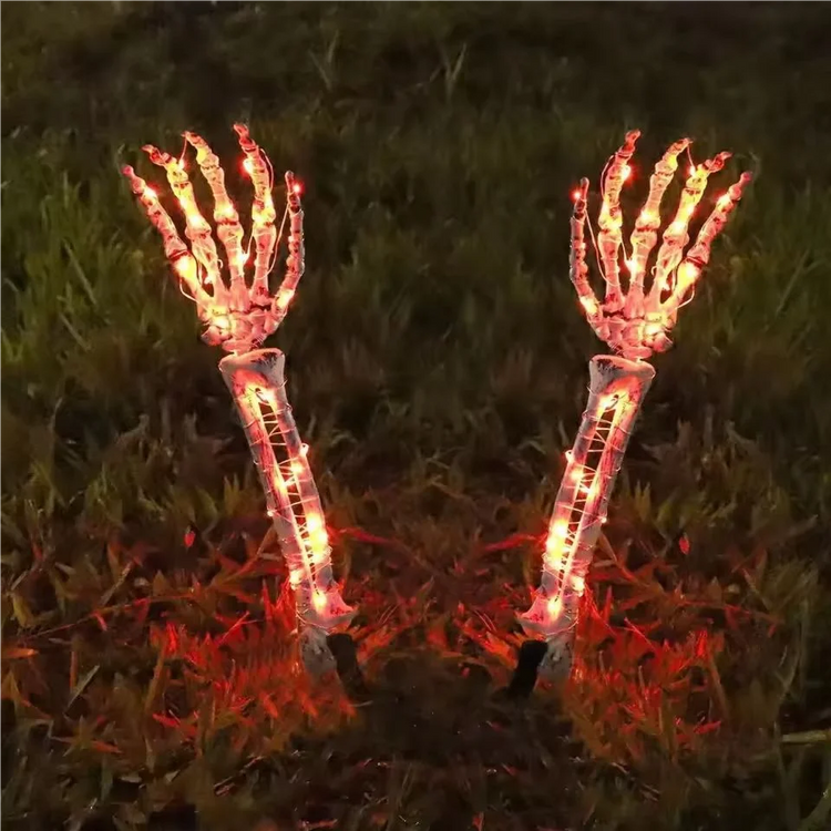 2PC Halloween Solar Garden Lights Outdoor Waterproof Ghost Hand LED Stake Lights Horror Atmosphere Decoration Lamp For Festival