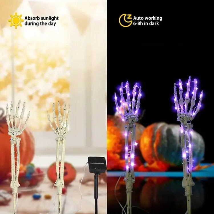 2PC Halloween Solar Garden Lights Outdoor Waterproof Ghost Hand LED Stake Lights Horror Atmosphere Decoration Lamp For Festival