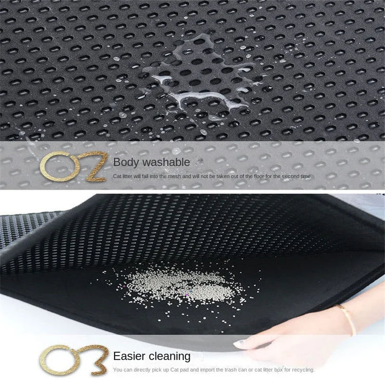 Double Layer Cat Litter Mat Waterproof Toilet Rug