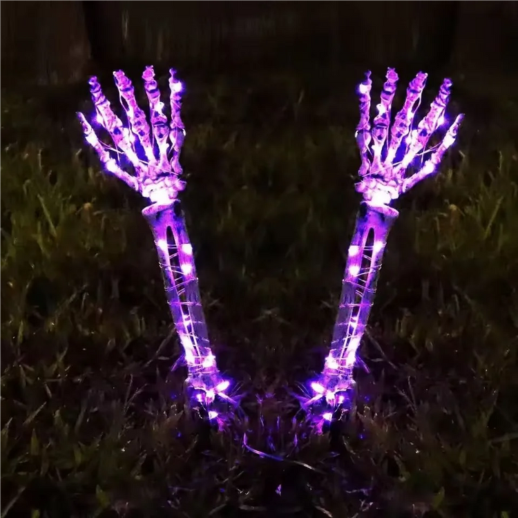 2PC Halloween Solar Garden Lights Outdoor Waterproof Ghost Hand LED Stake Lights Horror Atmosphere Decoration Lamp For Festival