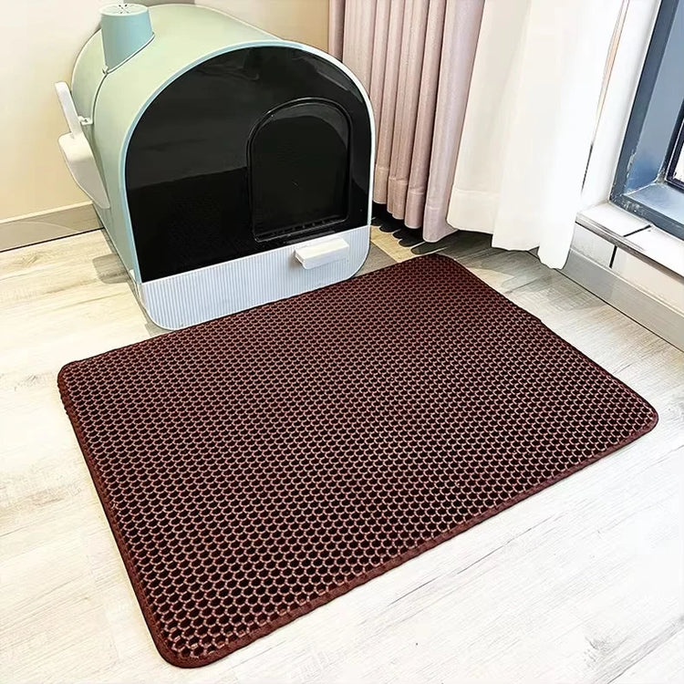 Double Layer Cat Litter Mat Waterproof Toilet Rug