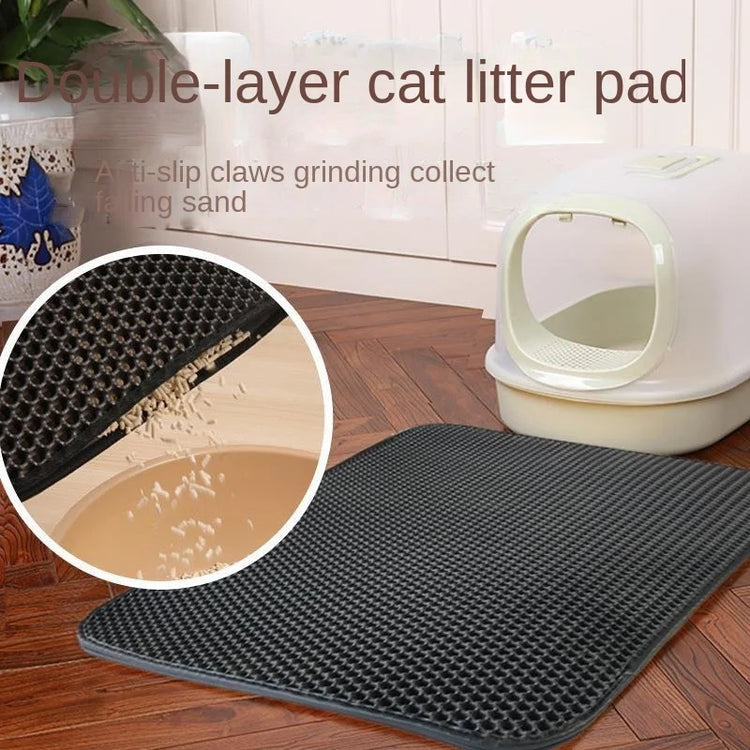 Double Layer Cat Litter Mat Waterproof Toilet Rug