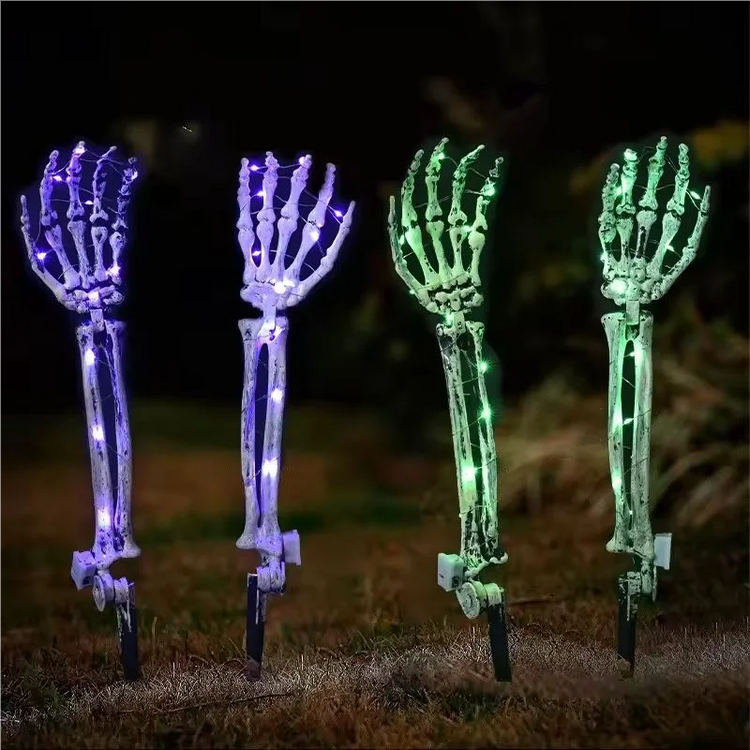 2PC Halloween Solar Garden Lights Outdoor Waterproof Ghost Hand LED Stake Lights Horror Atmosphere Decoration Lamp For Festival