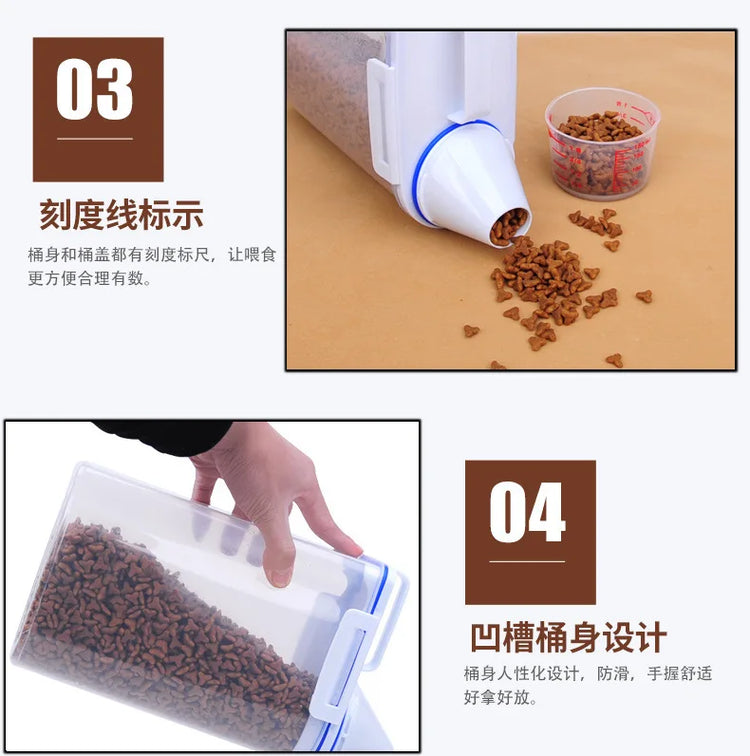 Cat Dog Food Storage Container Sealed Plastic Airtight