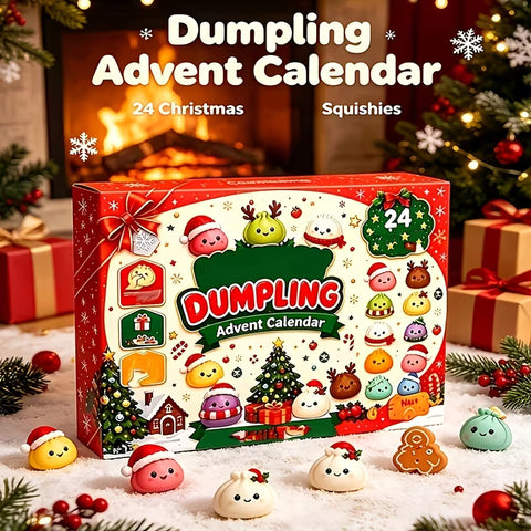 Dumpling Squishy Advent Calendar – 24 Days of Cute Christmas Squishies + 1 Bonus Toy (25 Pieces)
