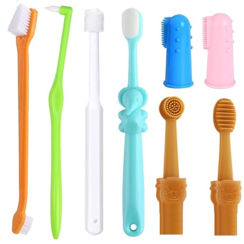 Qubccum 8 Pack Small Dog & Cat Toothbrush Kit