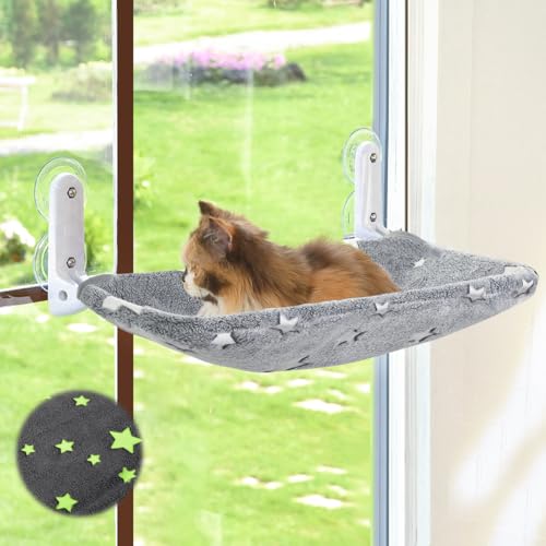Foldable Pet Hammock Bed for Window with Sturdy Metal Frame