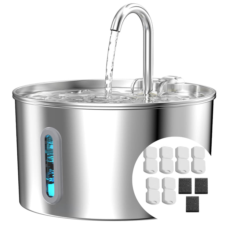 Metal Pets Water  Stainless Steel Bowl with  Ultra Quiet Pump