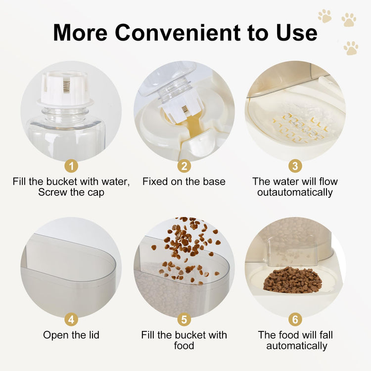 Gravity Pet Feeder and Water Dispenser Set