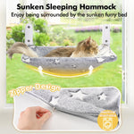 Foldable Pet Hammock Bed for Window with Sturdy Metal Frame