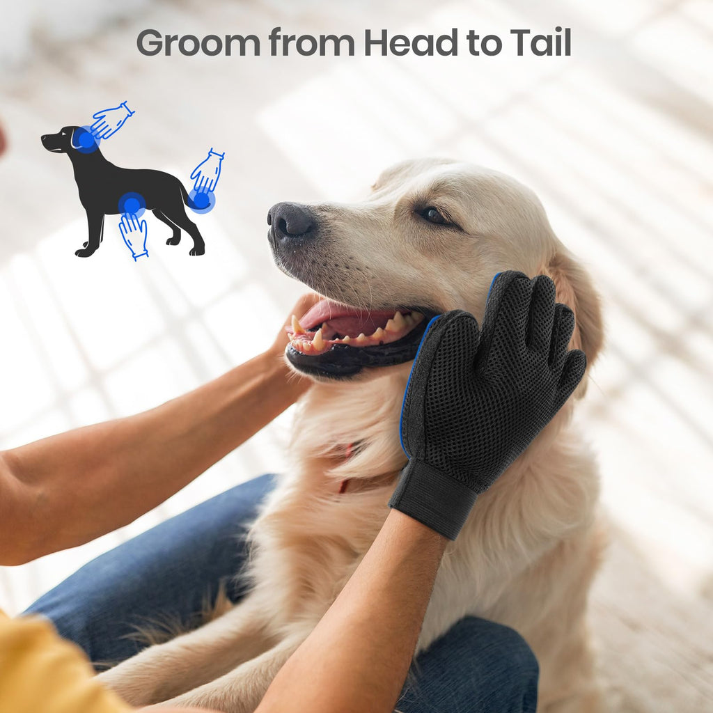 Pet Hair Remover Glove - Gentle Pet Grooming Glove Brush