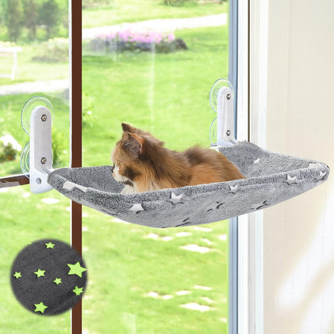 Foldable Pet Hammock Bed for Window with Sturdy Metal Frame