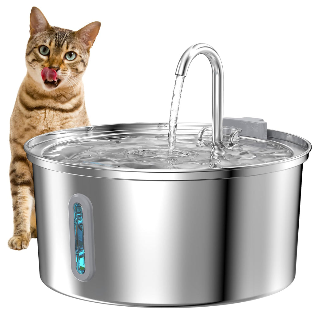 Metal Pets Water  Stainless Steel Bowl with  Ultra Quiet Pump
