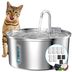 Metal Pets Water  Stainless Steel Bowl with  Ultra Quiet Pump