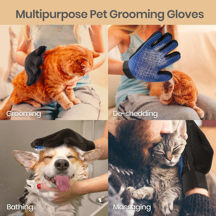 Pet Hair Remover Glove - Gentle Pet Grooming Glove Brush