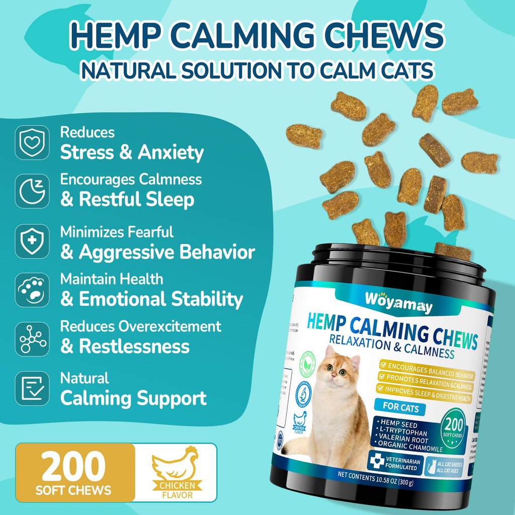 200 Treats Calming Treats for Cats for Anxiety & Stress Relief