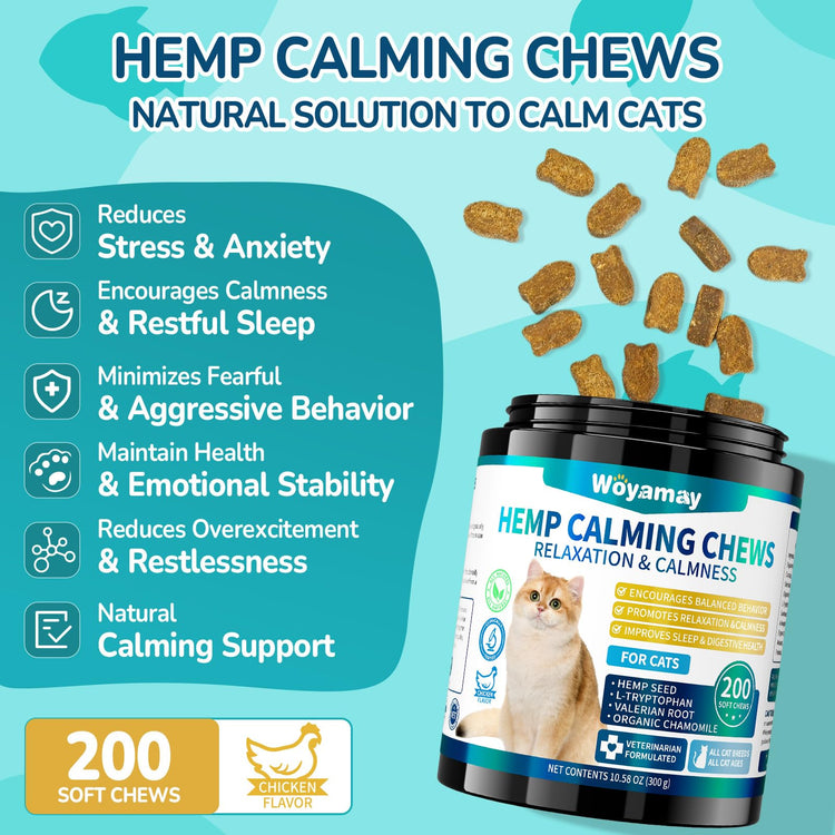 200 Treats Calming Treats for Cats for Anxiety & Stress Relief