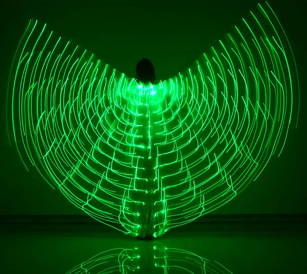 LED Wings Belly Dance Wings Isis Halloween Wings Prop Shining LED Lamp Wings Belly Dance Costumes Accessories Sticks Adult Child