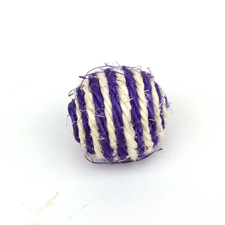5pcs Cat Sisal Rope Ball Teaser Scratch Chew Toy Pet