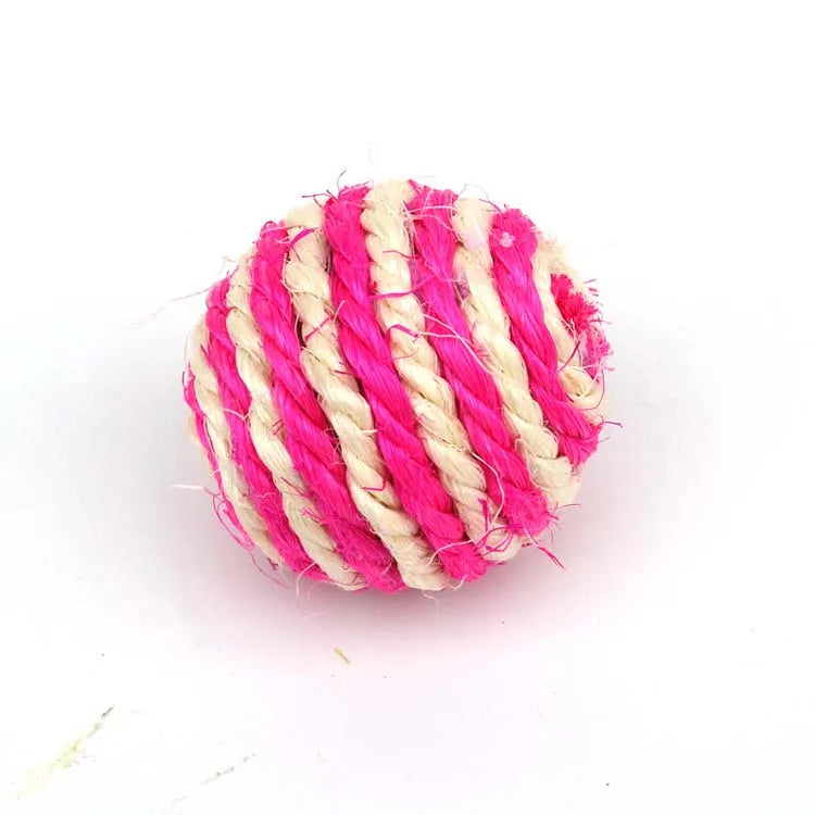 5pcs Cat Sisal Rope Ball Teaser Scratch Chew Toy Pet