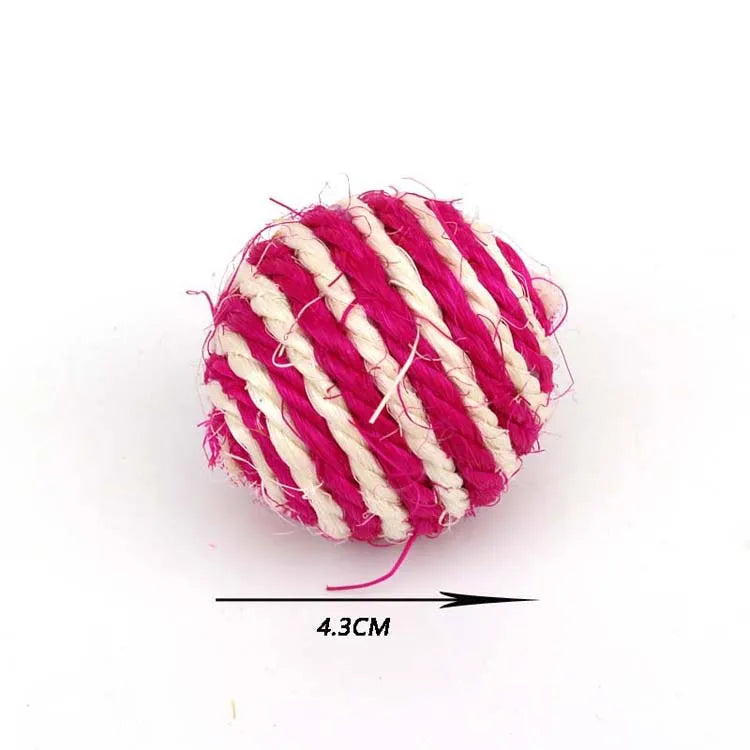 5pcs Cat Sisal Rope Ball Teaser Scratch Chew Toy Pet