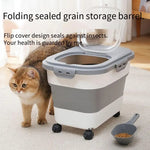 Collapsible Cat Dog Food Storage Container Airtight Box