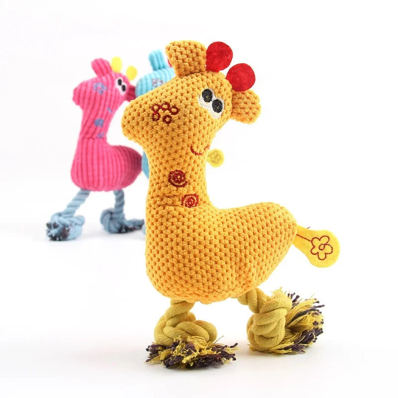 Dogs Plush Interactive Chew Teeth Grinding Squeak Toy Puppy Kitten