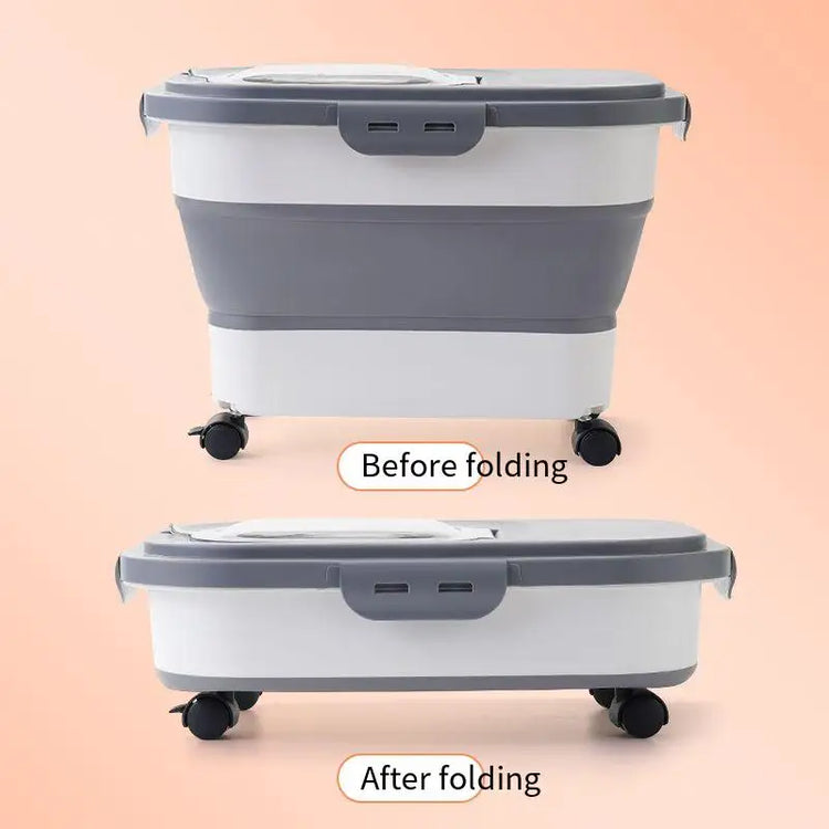 Collapsible Cat Dog Food Storage Container Airtight Box