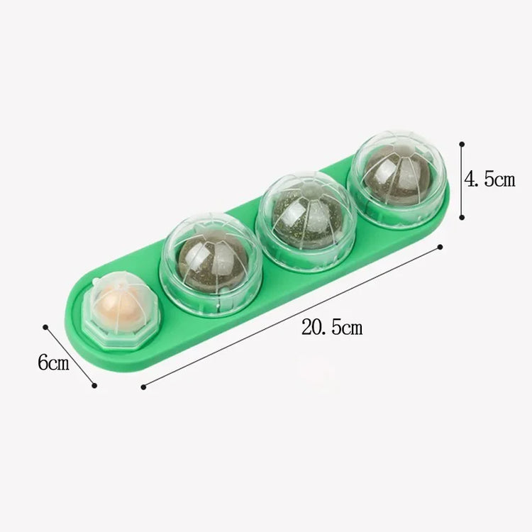 4in1 Rotating Catnip Silvervine Ball Teeth Cleaning Toy Safe