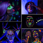 6PCS 25ml Fluorescent Paint Glow In The Dark Light Body Paint Face Painting for Party Halloween Event Makeup Club Makeup Xmas Gl