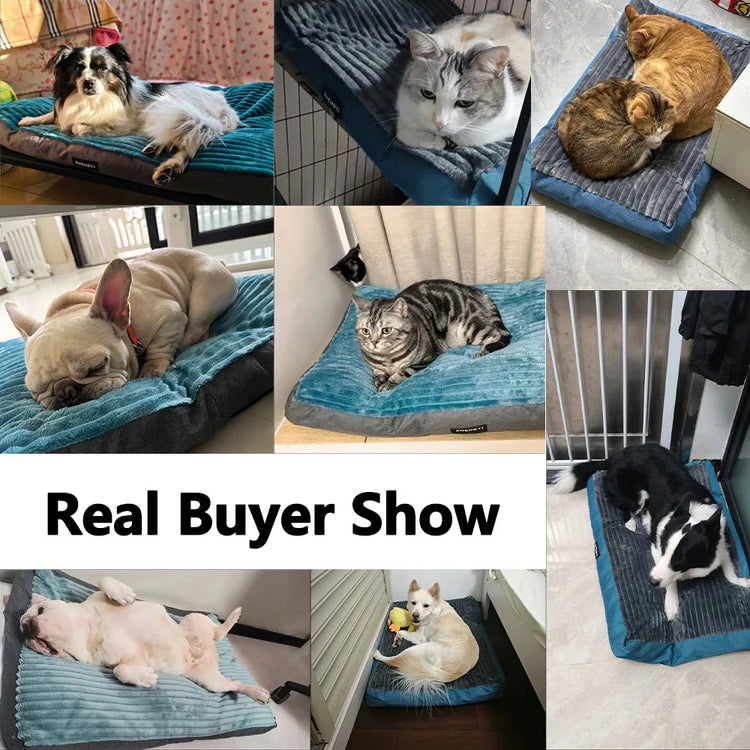 Soft Plush Cat Dog Bed Winter Warm Mattress Cozy