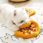 Plush Dog Pizza Squeak Chew Grinding Teeth Toy Supplies