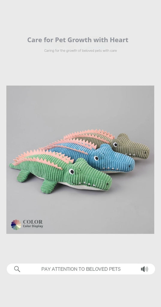 Realistic Crocodile Plush Squeaky Chew Puppy Teeth Toy