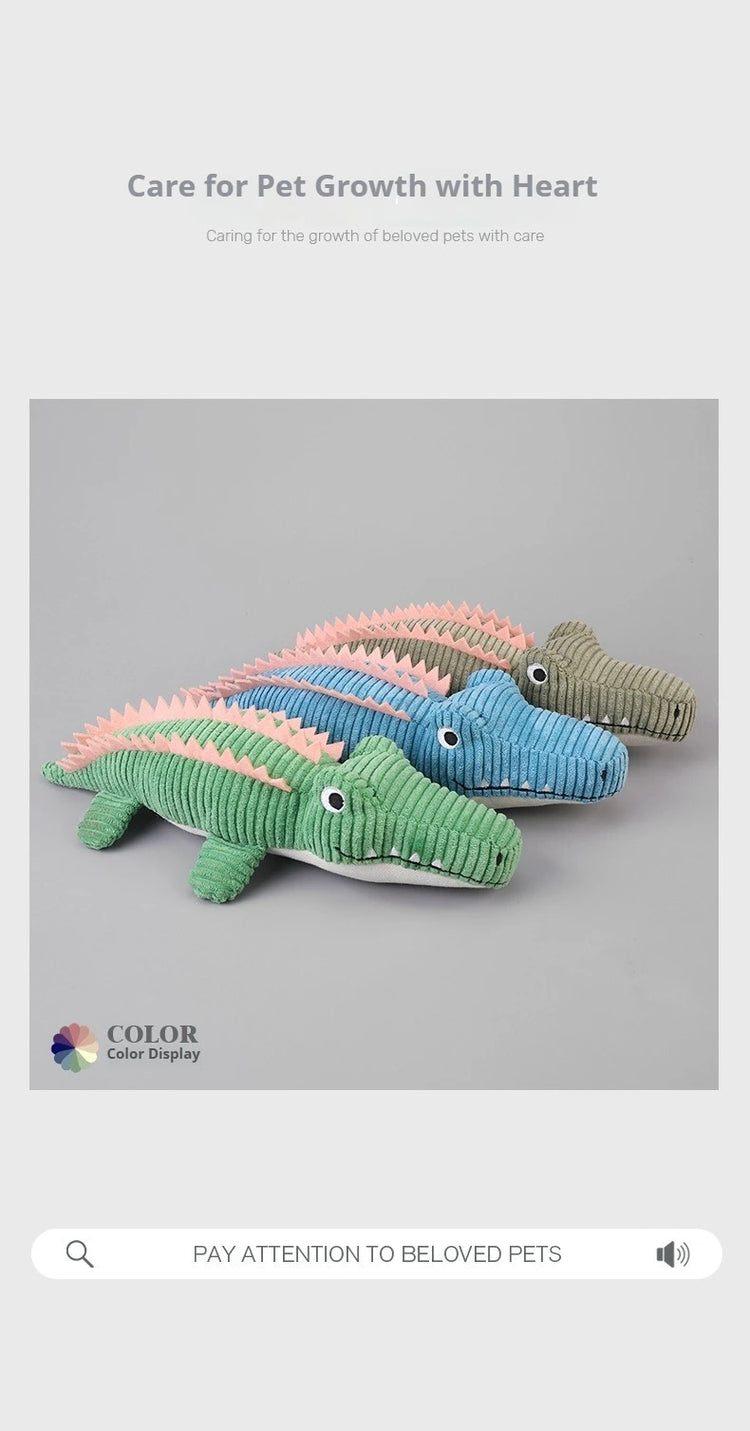 Realistic Crocodile Plush Squeaky Chew Puppy Teeth Toy