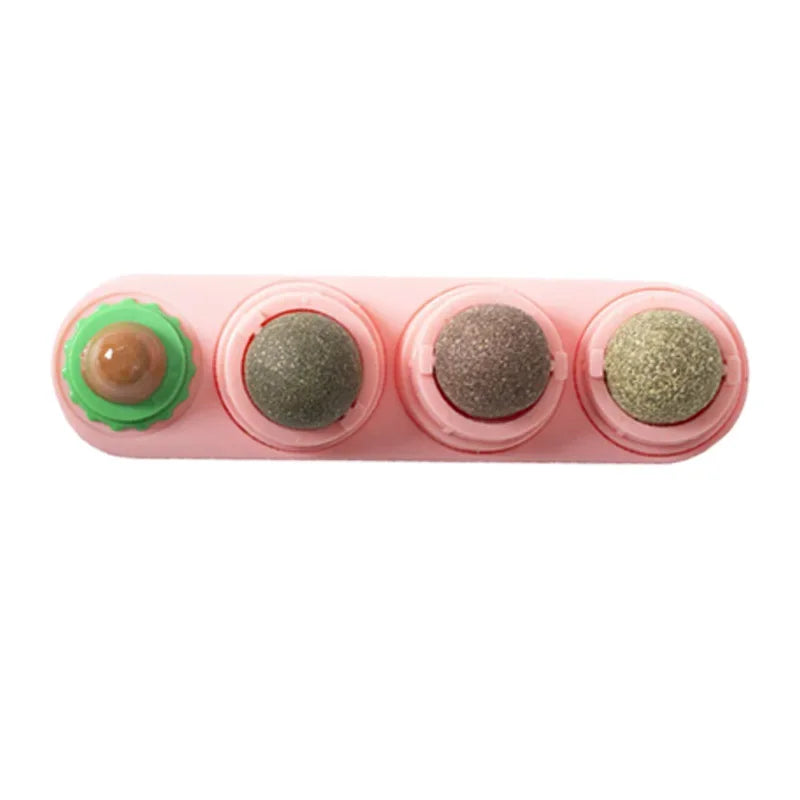 4in1 Rotating Catnip Silvervine Ball Teeth Cleaning Toy Safe