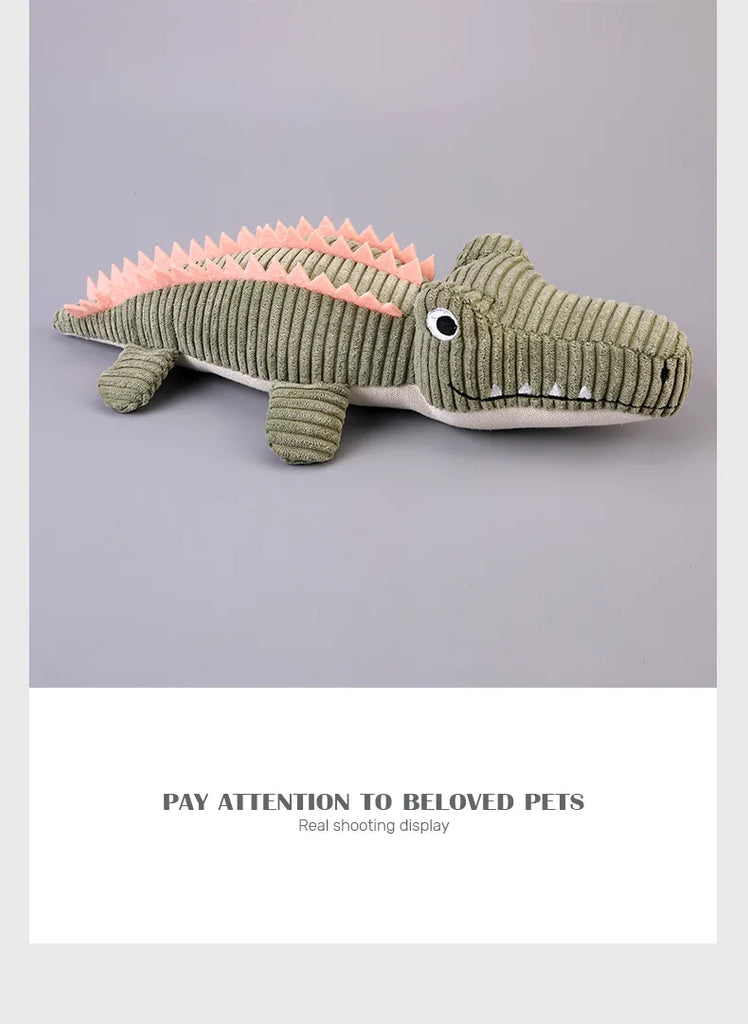 Realistic Crocodile Plush Squeaky Chew Puppy Teeth Toy
