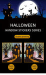 Halloween Static Cling Stickers Scary Ghost Woman Bloody Handprint Window Decals Spooky Party Home Decor Horror Decorations