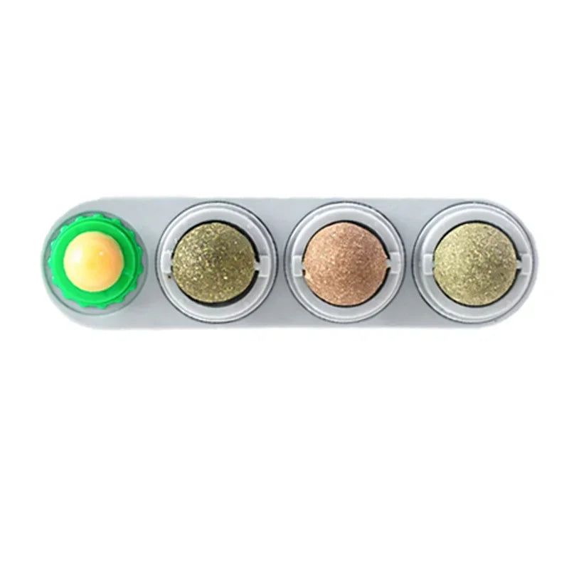 4in1 Rotating Catnip Silvervine Ball Teeth Cleaning Toy Safe
