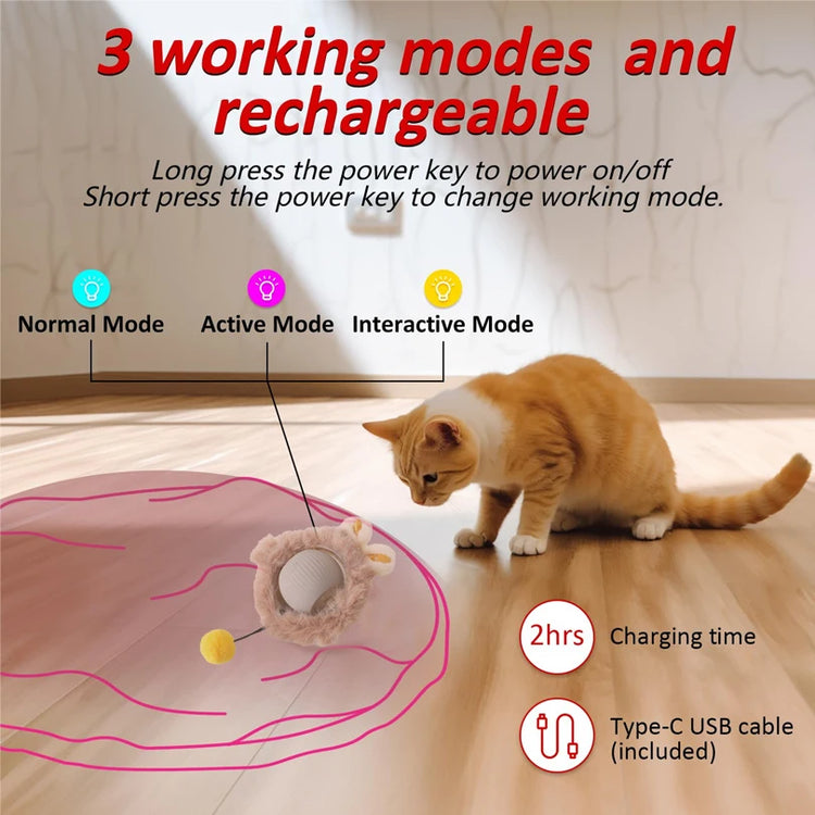 Interactive Cat Ball Rolling Hide Seek Motion Toy