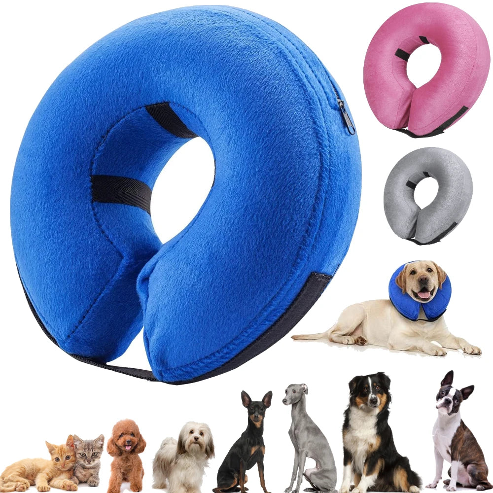 Inflatable Dog Recovery Collar Soft Protective Blow Up