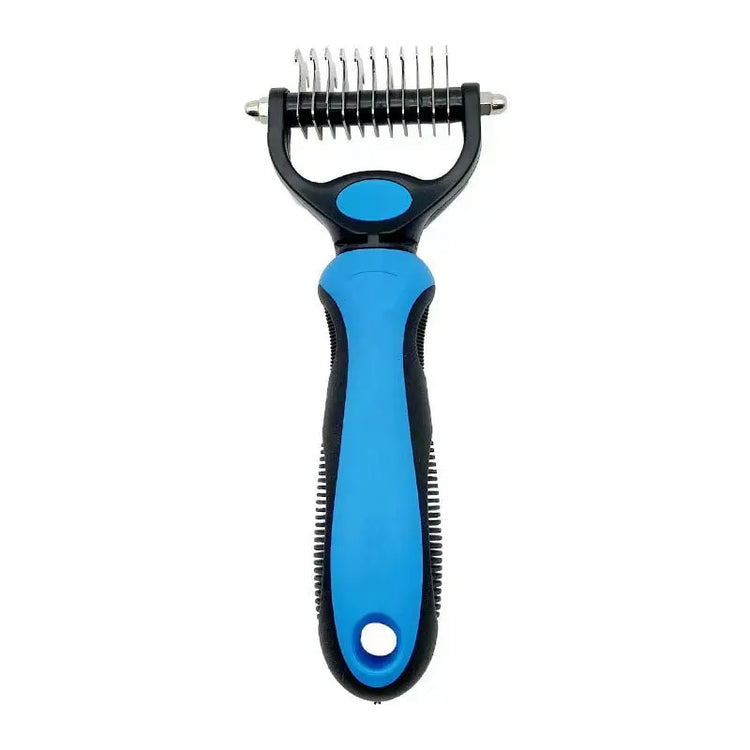 Dual-Sided Undercoat Rake Pet Grooming Comb for Dogs & Cats