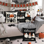 1pc/4pcs Halloween decoration pillow cover, trick or treat cushion cover, ghost, pumpkin head, bat decoration sofa cushion cover