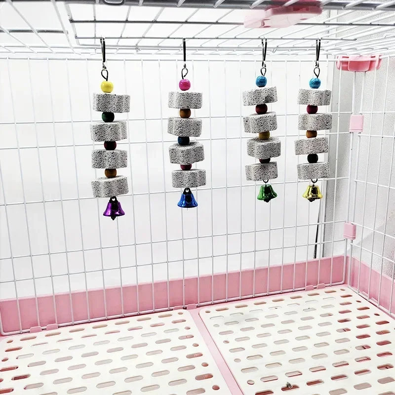 Flower Bird Molar Parrot Grinding Stone Cage Toy