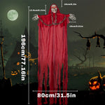 1PC Hanging Grim Reaper Skeletons Decor with Glow in Dark Waterproof Outdoor Halloween Props for Haunted House Party Supplies